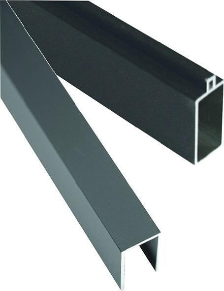 ÖLAND-Serie ANTHRAZIT Start- & Abschluß 20 x 40 x 1790 mm, Set Feder- und U-Profil