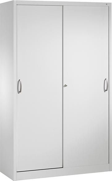 Schiebetürenschrank B1200xT400xH1950 mm RAL 7035, 4 Fachböden CP
