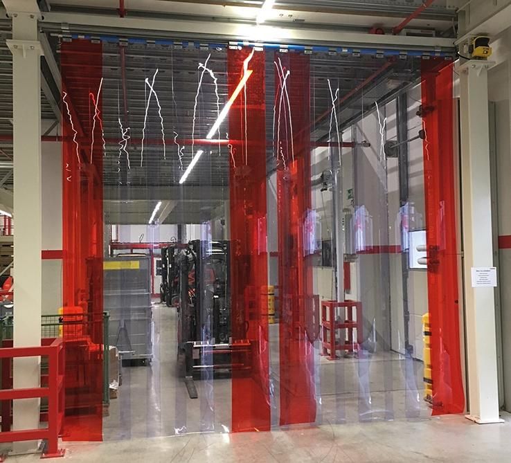 Streifenvorhang Typ3/60 transparent Lamelle B300xS3 mm H bis 2000 mm Bef.-Art U