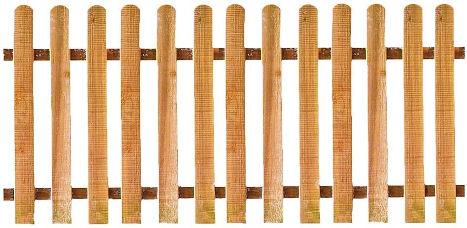 LUKA-Staketenzaun Eiche 200 x 100 cm, gerade Latten 20/90 mm, glatt, Riegel 28/70 mm