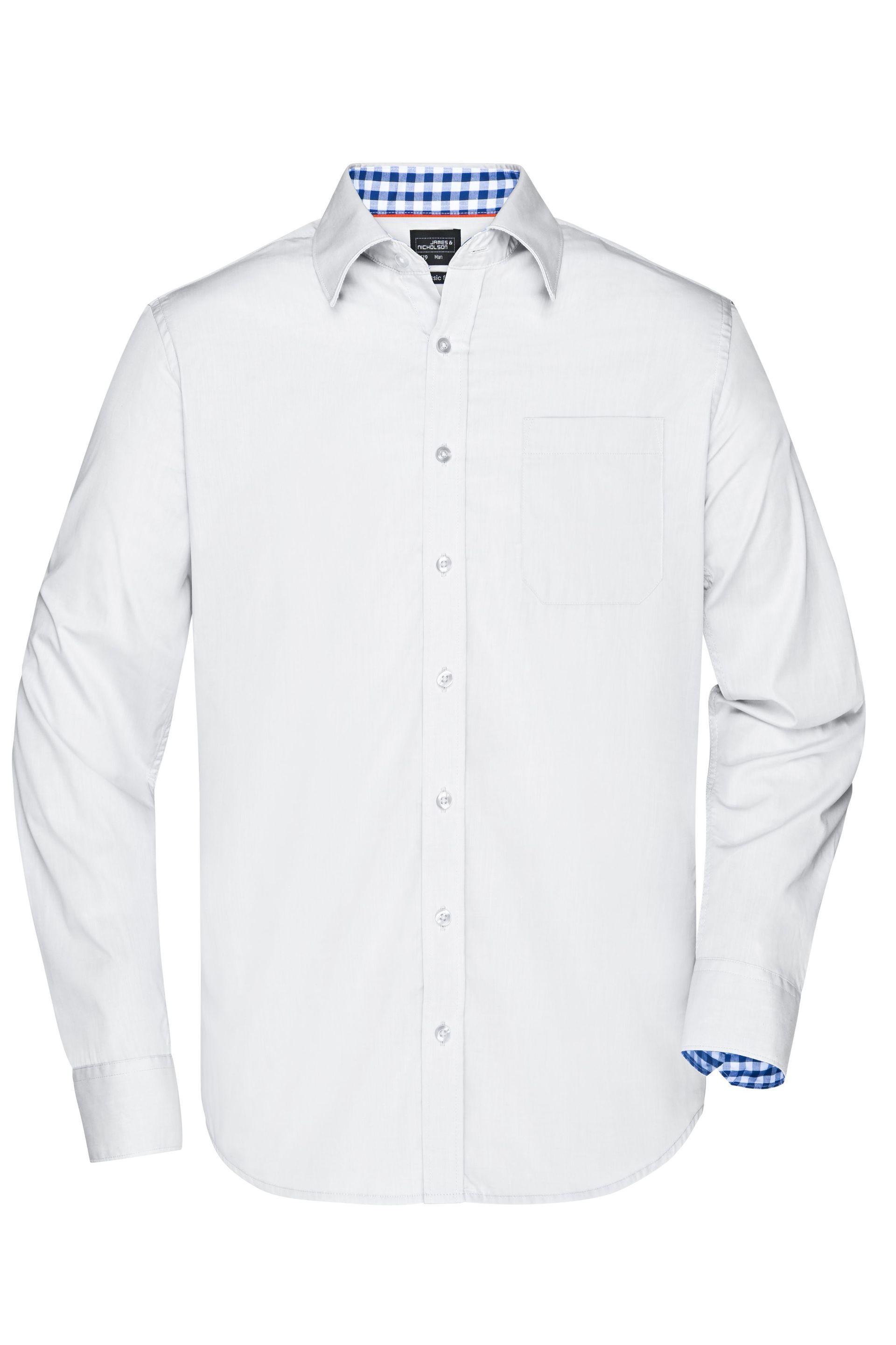 James & Nicholson JN619 Herren-Hemd, Blau/Weiß (whrywh), Gr. S