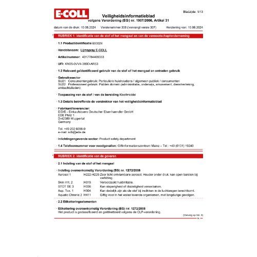 Sprühkleber 400ml transparent E-COLL