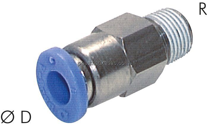 Steckanschluss, selbstabsperrend R 1/8"-4mm, IQS-Standard