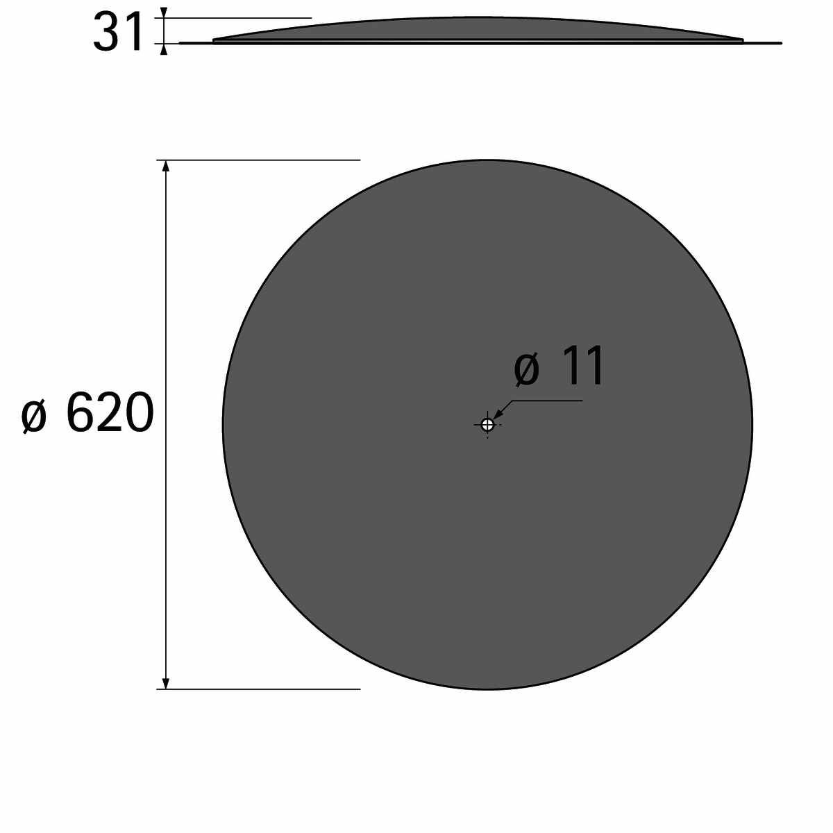 Grundplatte ø 620 mm