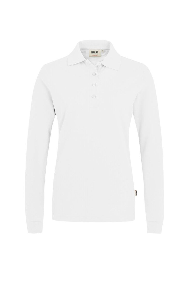 HAKRO Damen Longsleeve-Poloshirt MIKRALINAR® weiß, XS