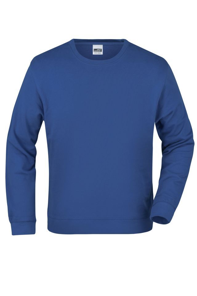 Basic Sweat Klassisches Sweatshirt aus French-Terry blau, Gr. L