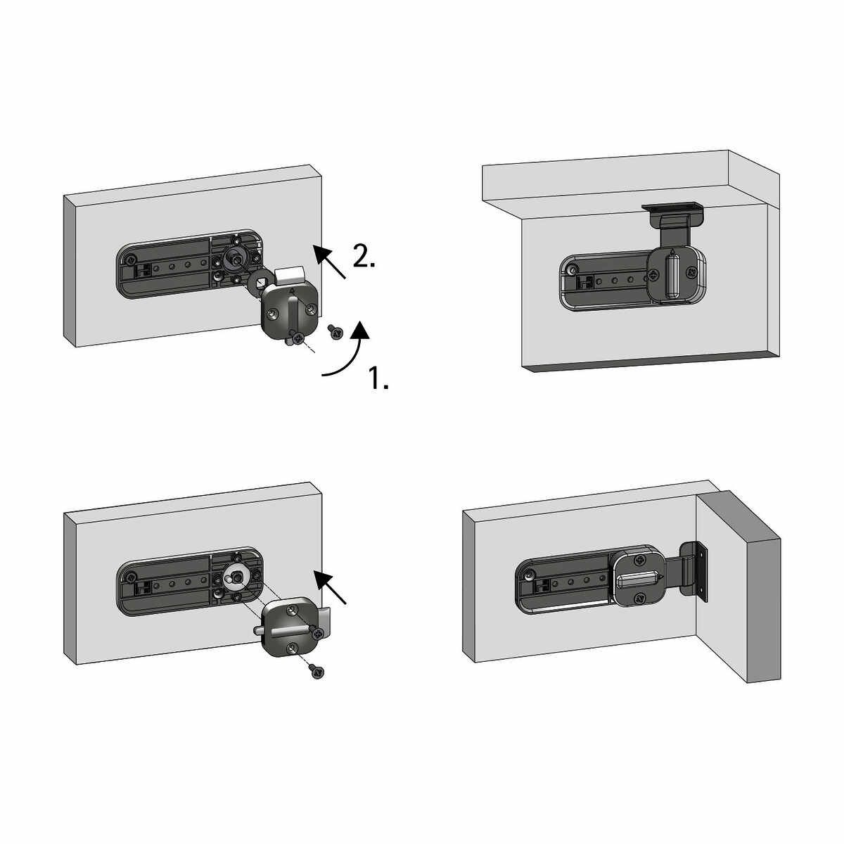 Zahlenschloss mit Schubriegel, links, Chrom Optik