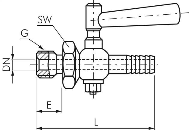 Edelstahl-Schlauchhahn G 1/8"-9 (3/8")mm, PN 6