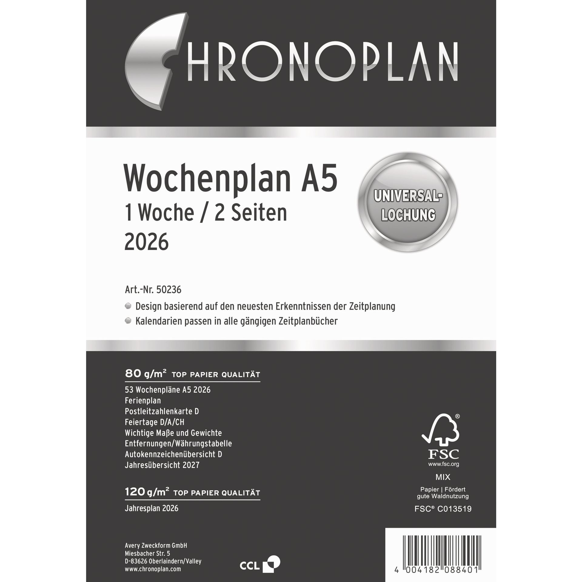 Wochenplan 148,5x210mm 1W/2S