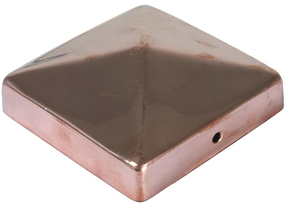 Pfostenabdeckung Pyramide Kupfer aus Metall 9 x 9 cm
