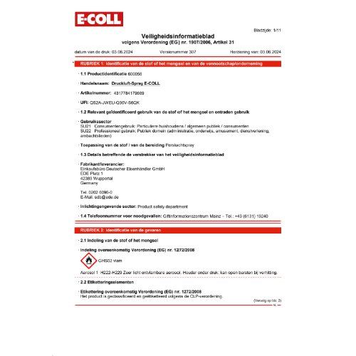 Druckluftspray 400ml E-COLL