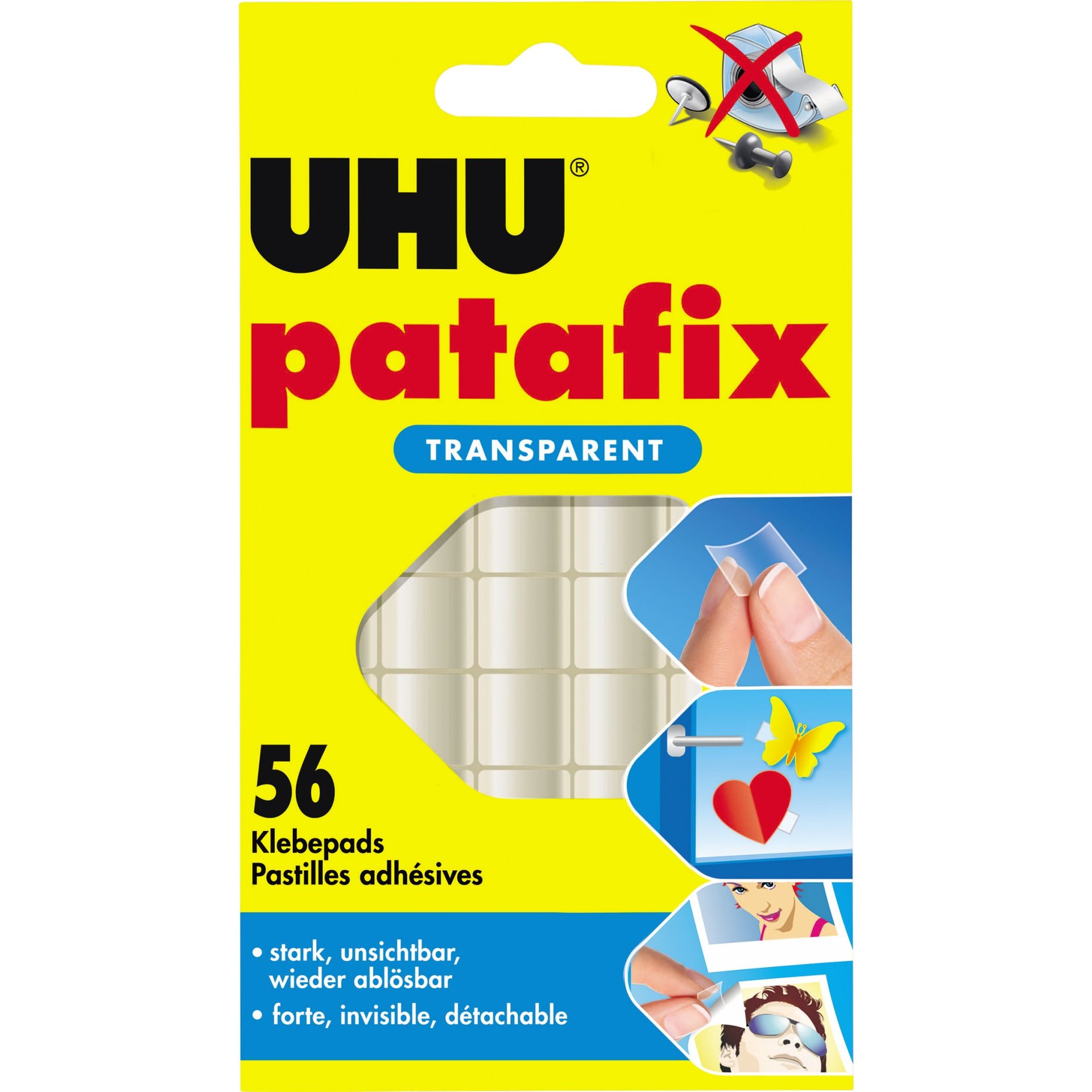 Klebepad patafix 12x12mm transparent 56 St./Pack.