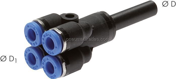 Steckanschluss-Mehrfachvert. 6mm-4mm, IQS-Standard