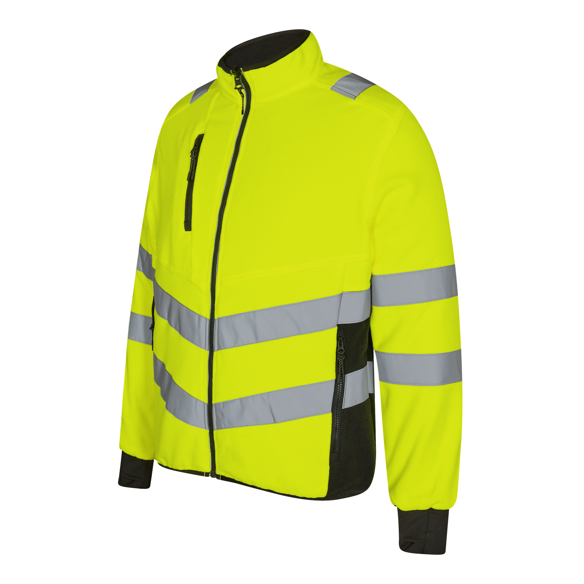 Safety Fleecejacke Gelb/Schwarz, Gr. 5XL