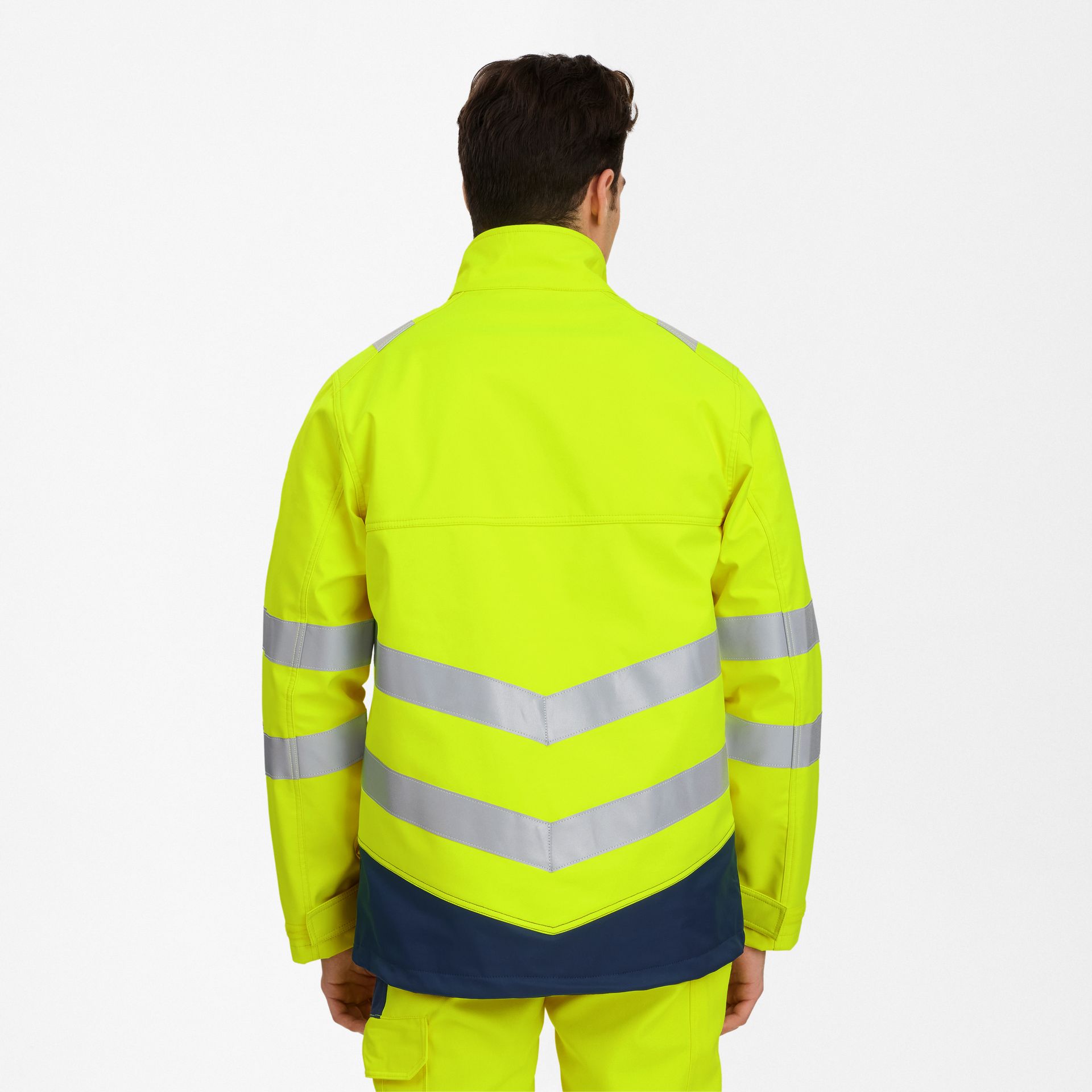 Safety+ Softshelljacke Gelb/Blue Ink, Gr. M