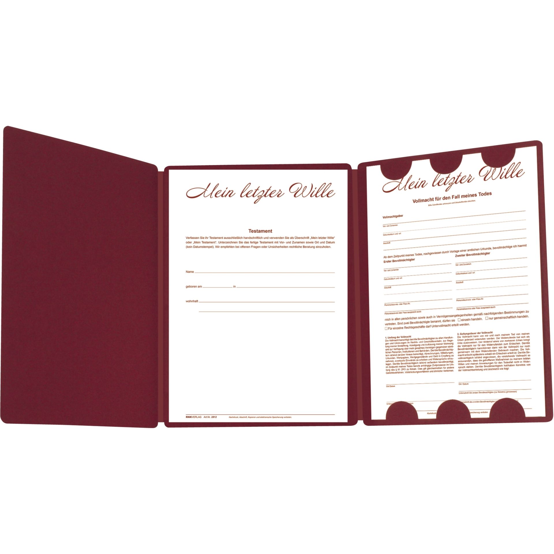 Mappe Mein letzter Wille A4