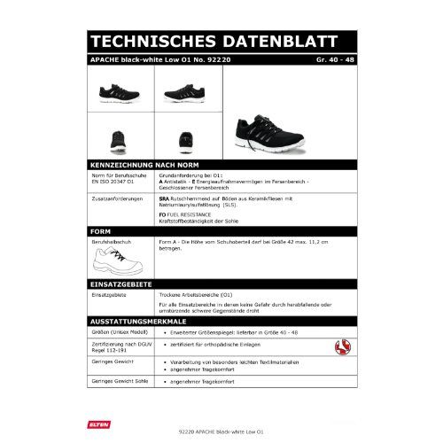 ELTEN APACHE Berufshalbschuh O1, Schwarz, Gr. 41