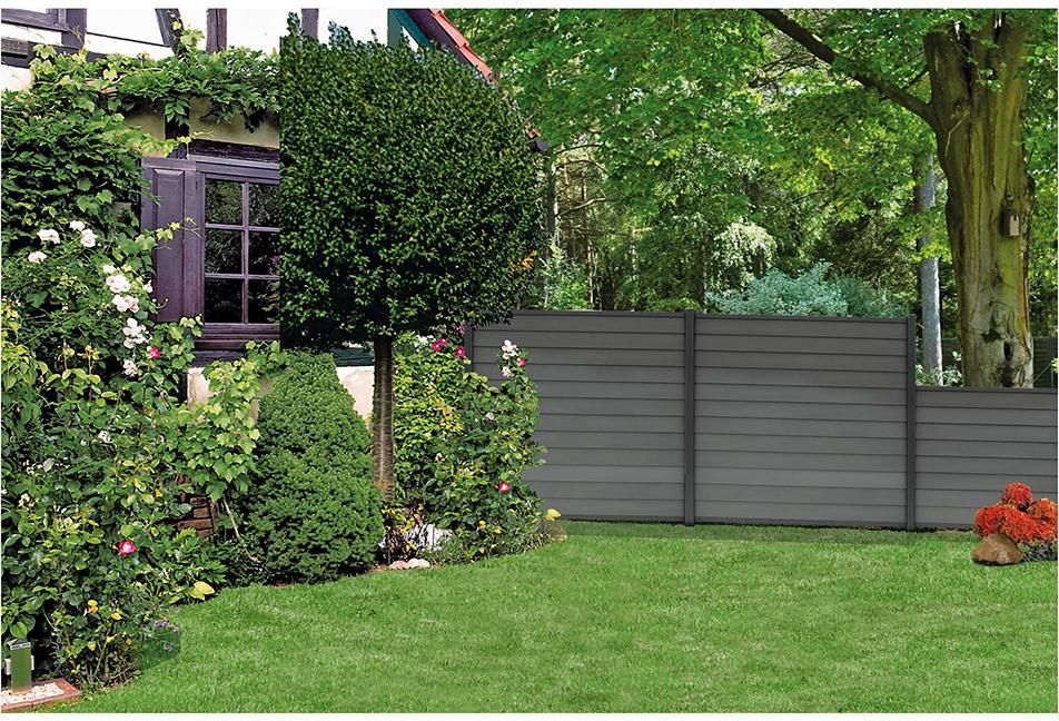 SKÄR-Serie 20x40x1790mm Aluminium ANTHRAZIT SET Start- & Abschlussleiste BPC-Steckzaunsystem