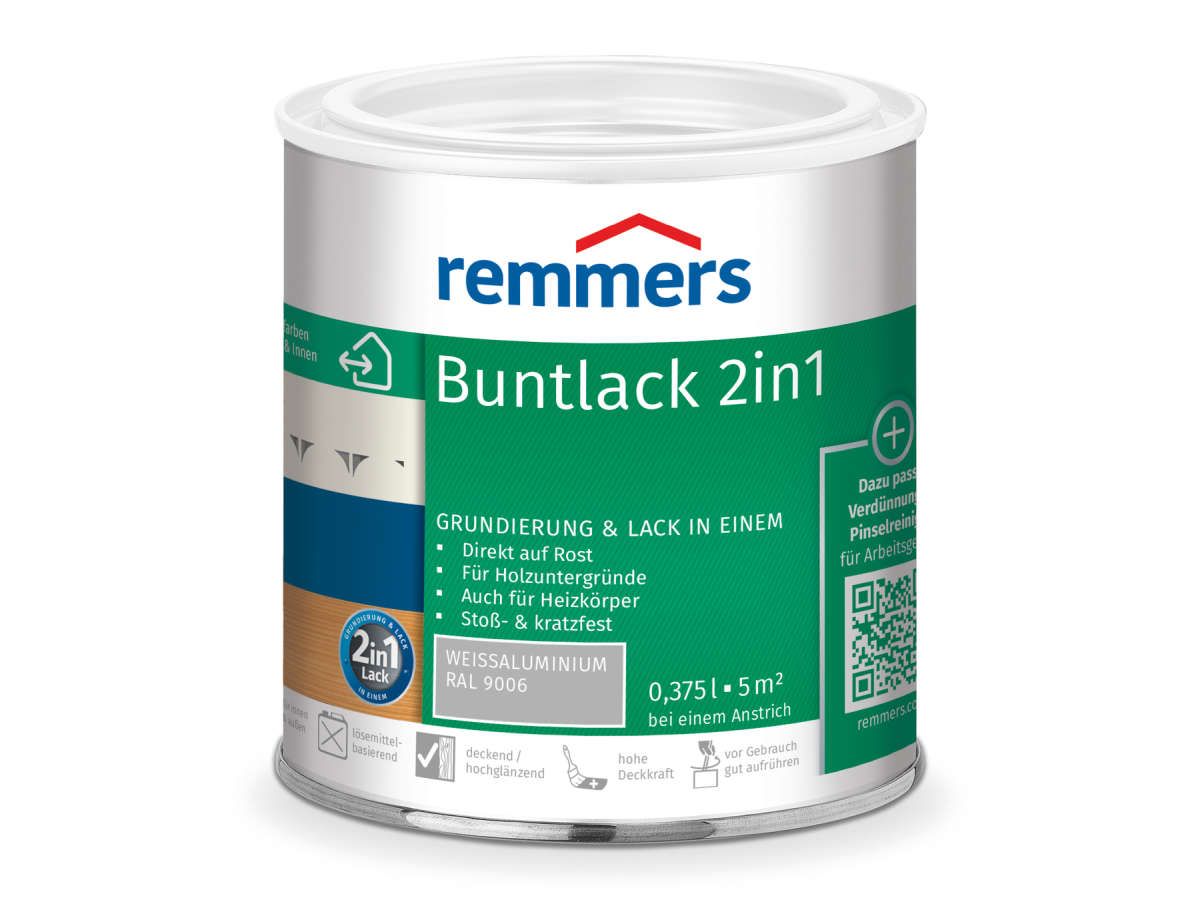 Buntlack 2in1 weißaluminium (RAL 9006) 0.375 l