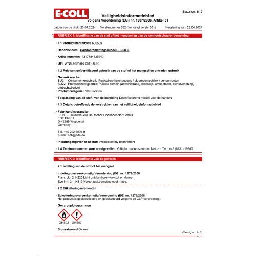 Händedesinfektion 1L E-COLL