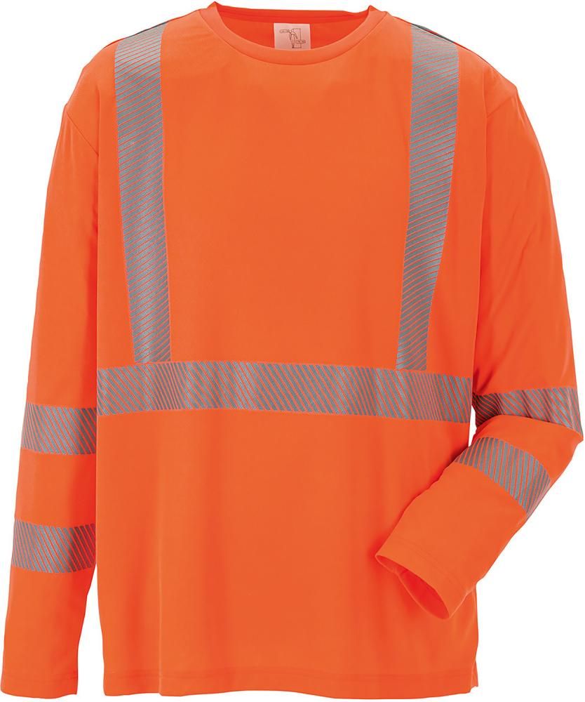 Planam Norit Warnschutz-Langarmshirt, Warnorange, Gr. XS