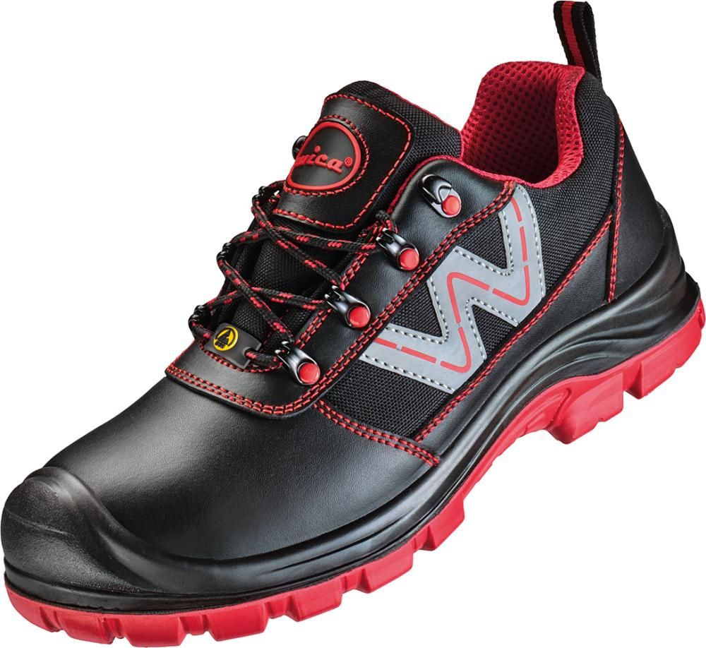 Halbschuh BELLUNO Schwarz/rot, S3 SR ESD Gr. 41 Wica