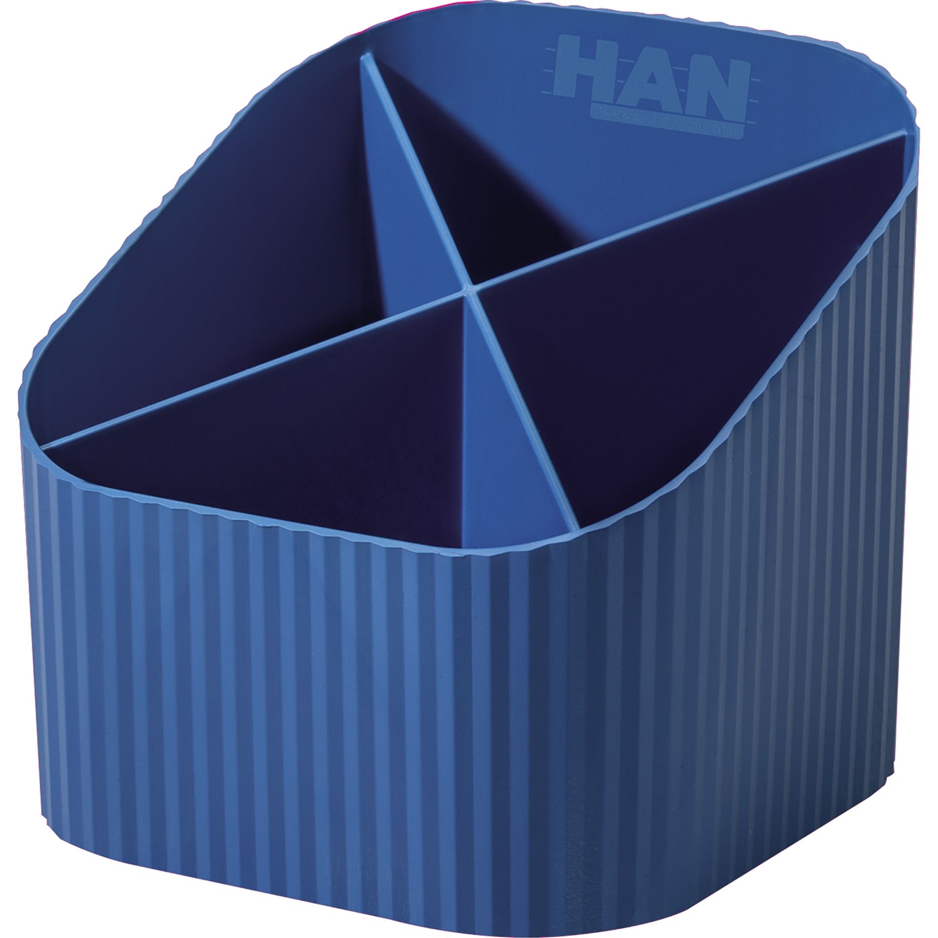Stifteköcher KARMA 4Fächer blau