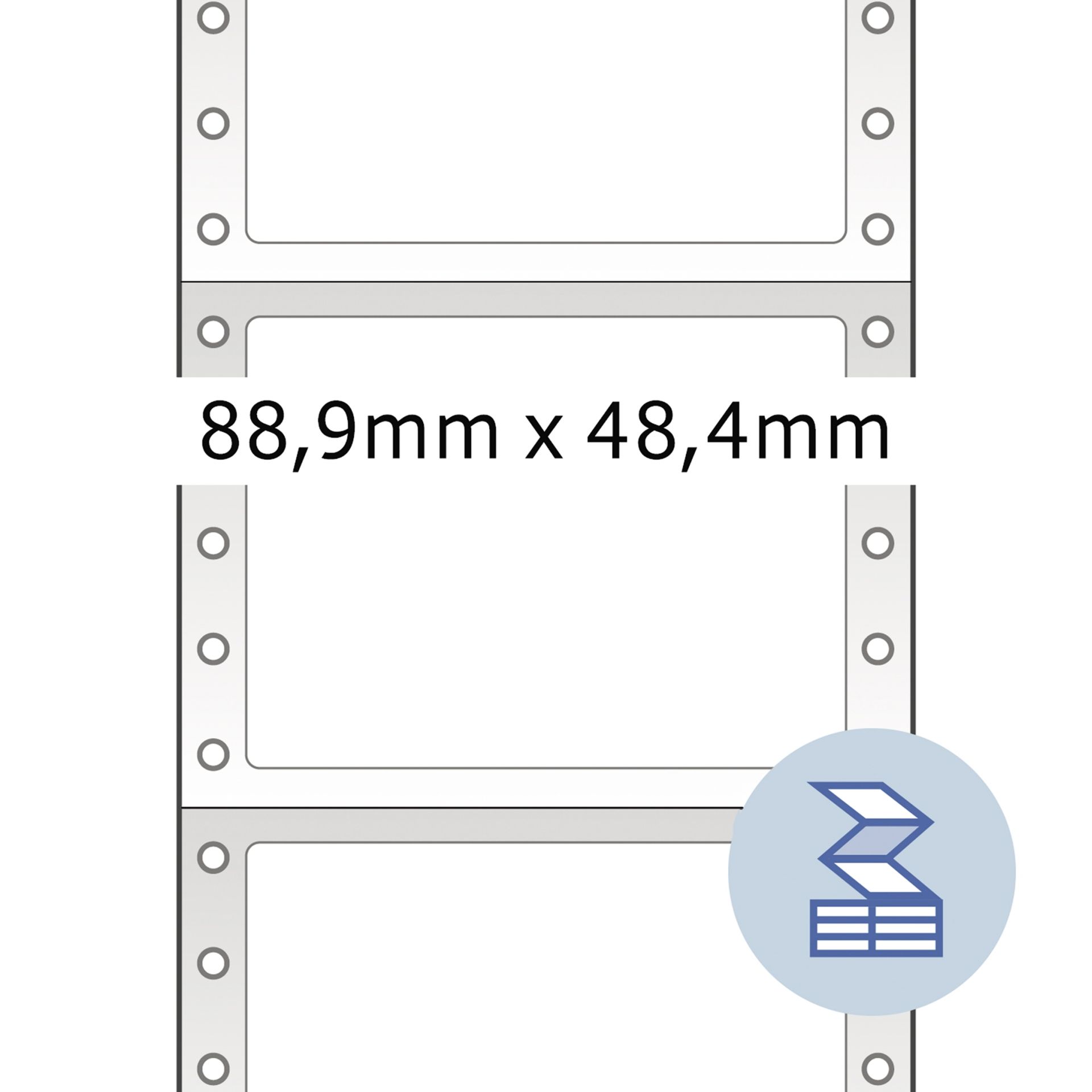 Endlosetikett 88,9x48,4mm weiß 3.000 St./Pack.