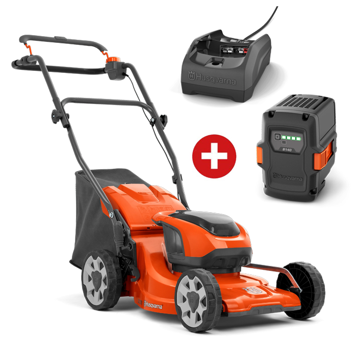 Husqvarna Akku-Rasenmäher LC 137i + B140/C80