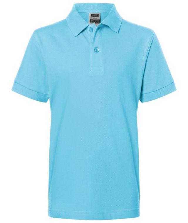 Classic Polo Junior Hochwertiges Polohemd mit Armbündchen blau, Gr. XL