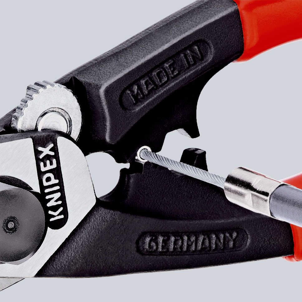 KNIPEX 95 61 190 Drahtseilschere geschmiedet mit Kunststoff überzogen 190 mm