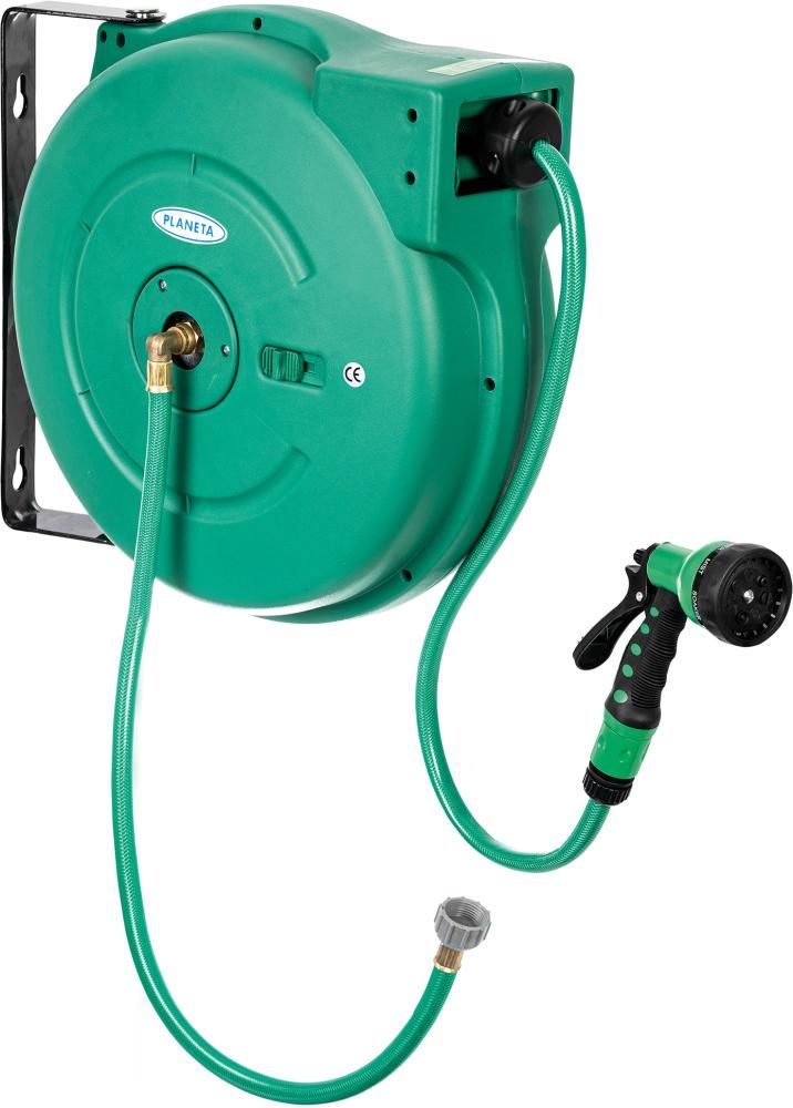 Schlauchaufroller 20 m Schlauch D 12 mm 1/2 Anschluss, 10 bar Wasser 60°C