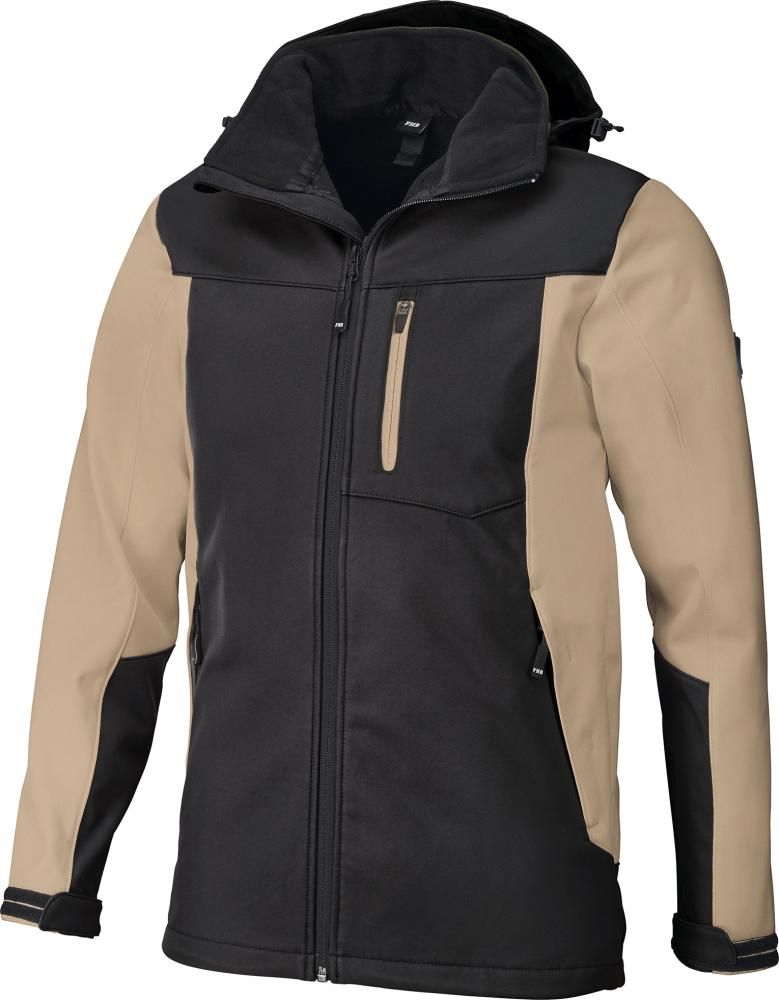 Softshell-Jacke JANNIK beige-schwarz 5XL FHB