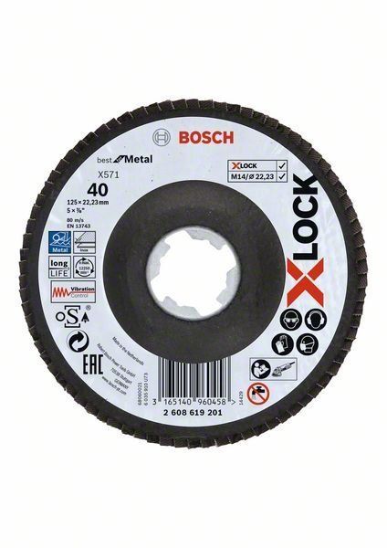 Bosch X-LOCK Fächerschleifscheibe X571 Best for Metal