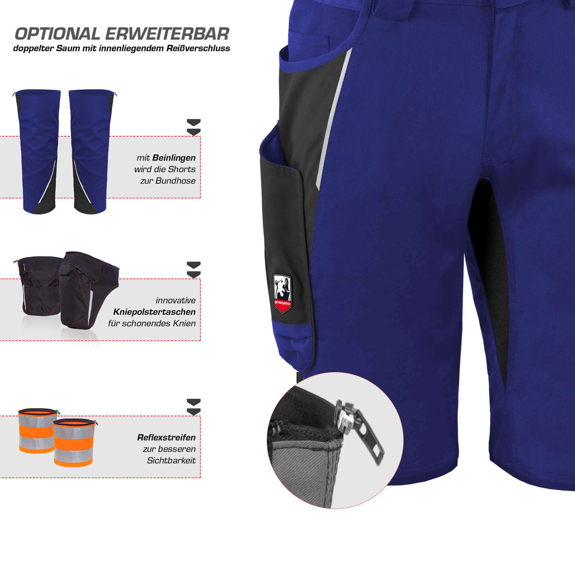 Grizzlyskin Shorts "IRON" IRON, kornblau/schwarz, Gr. N42