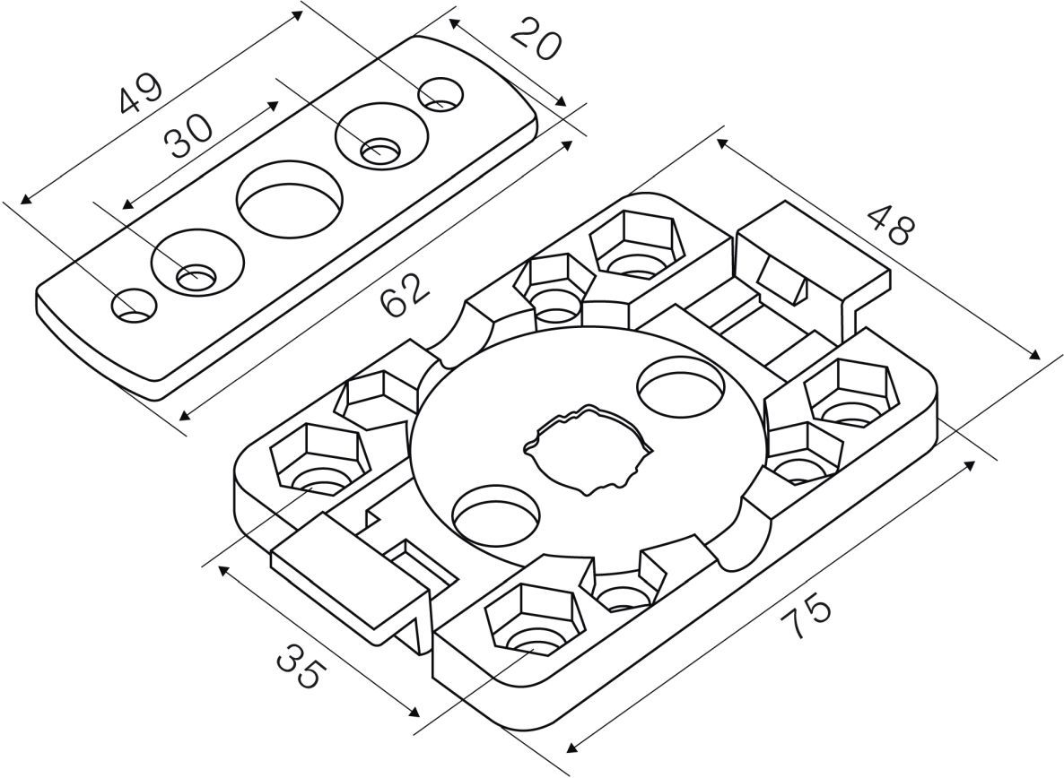 Rolladen Univ.Kunststoffmotorlager CD45
