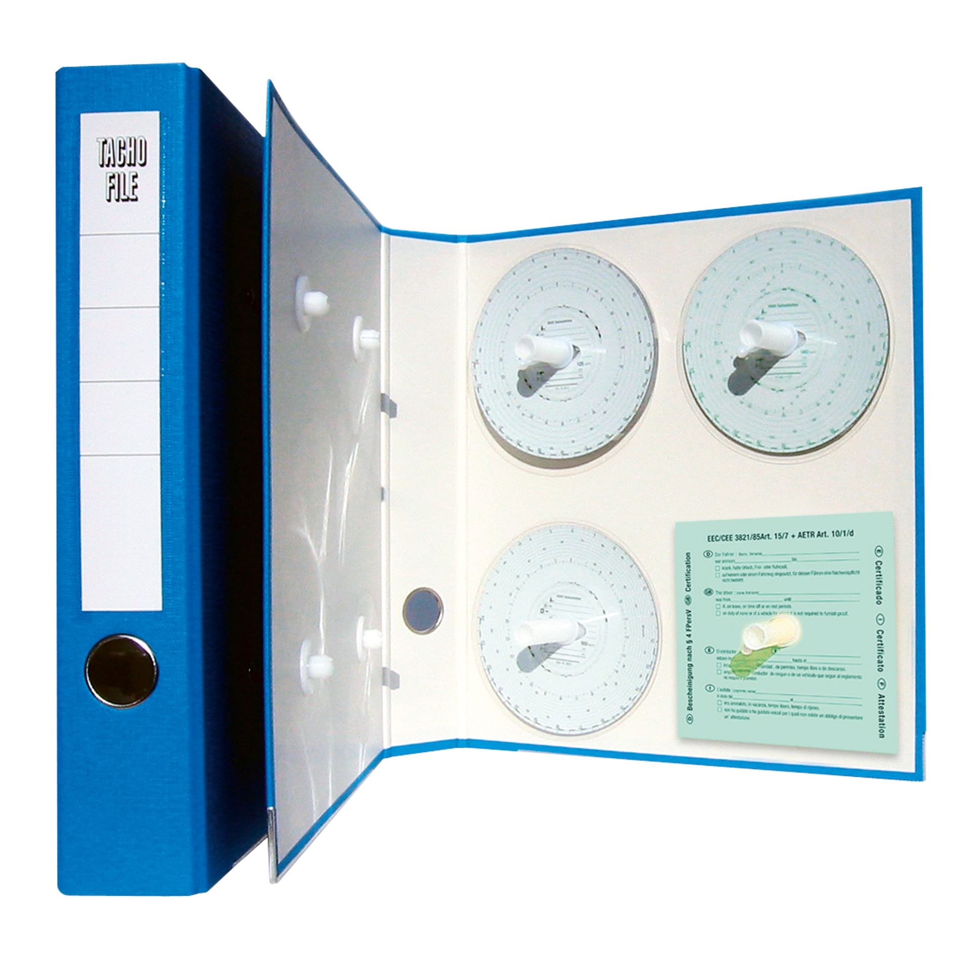 Ordner DIN A4 für Tachoscheiben PVC blau