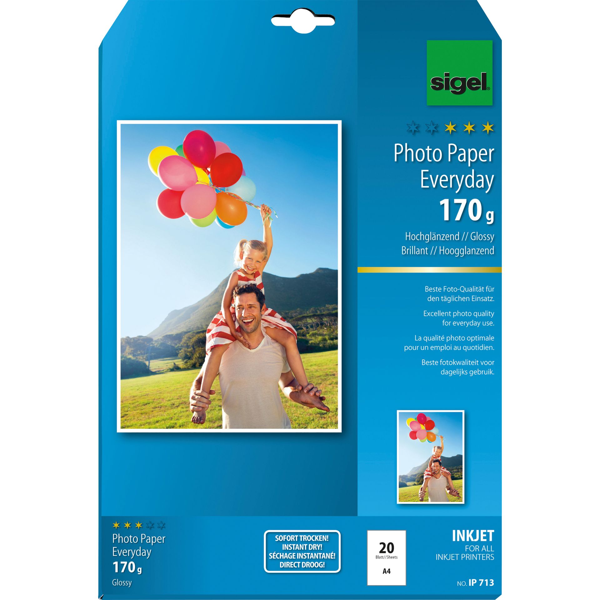Fotopapier Everyday-plus DIN A4 170g weiß 20 Bl./Pack.