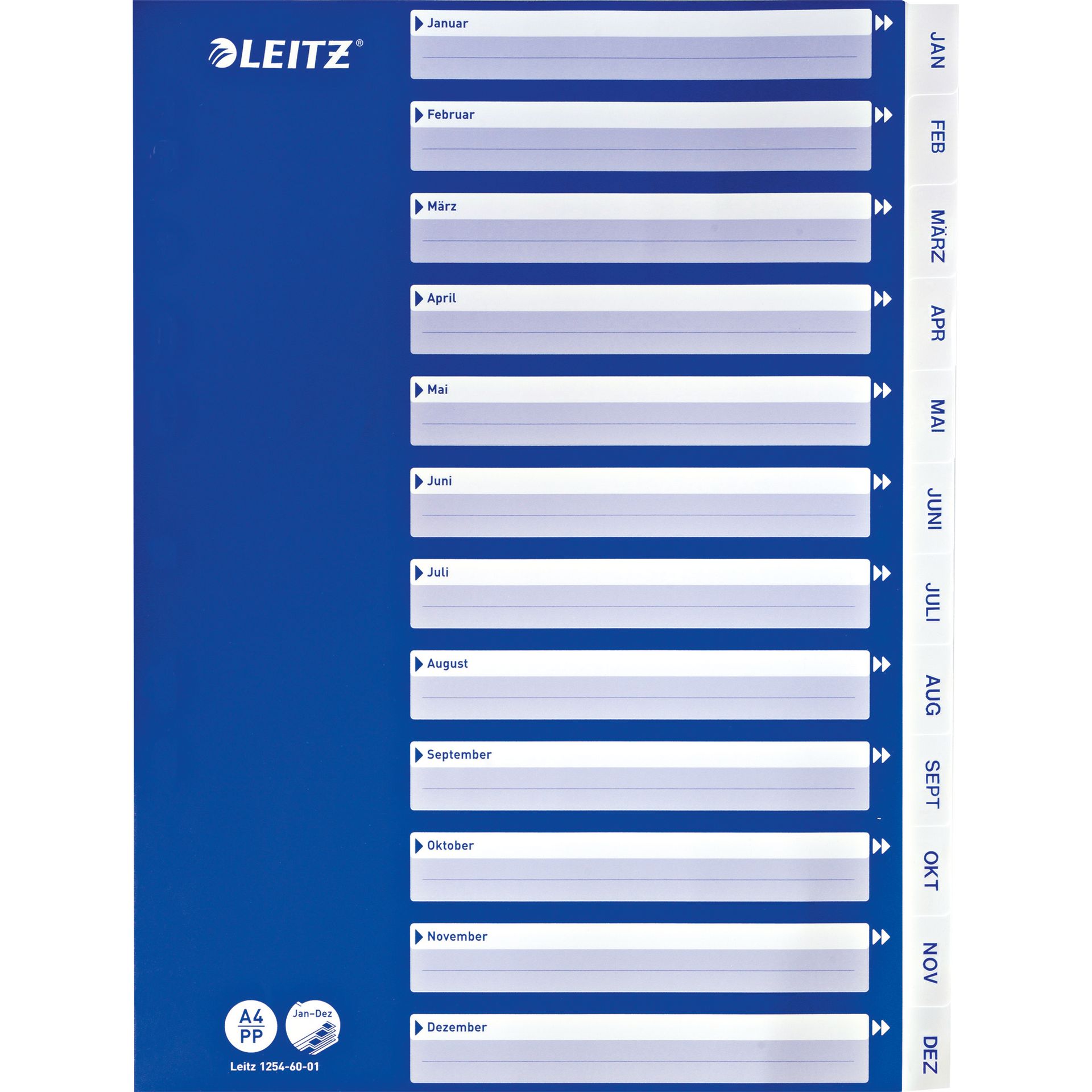 Plastikregister Jan-Dez A4 PP ws