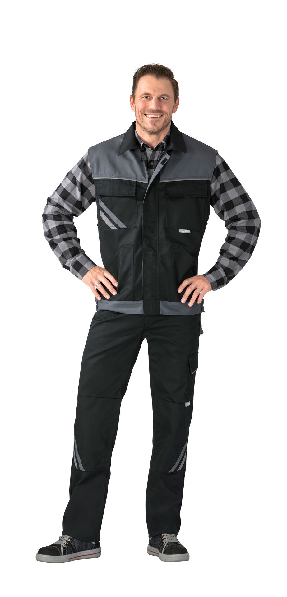 Planam Weste Highline schwarz/schiefer/zink Gr. XS