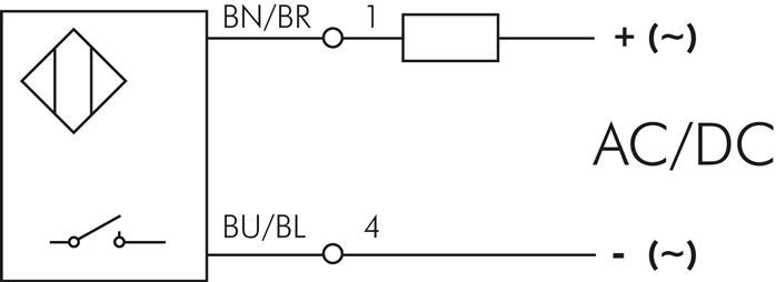 T-Nut (5mm) Zylinderschalter, 2-Leiter-Reed-Sensor, gelbe LED