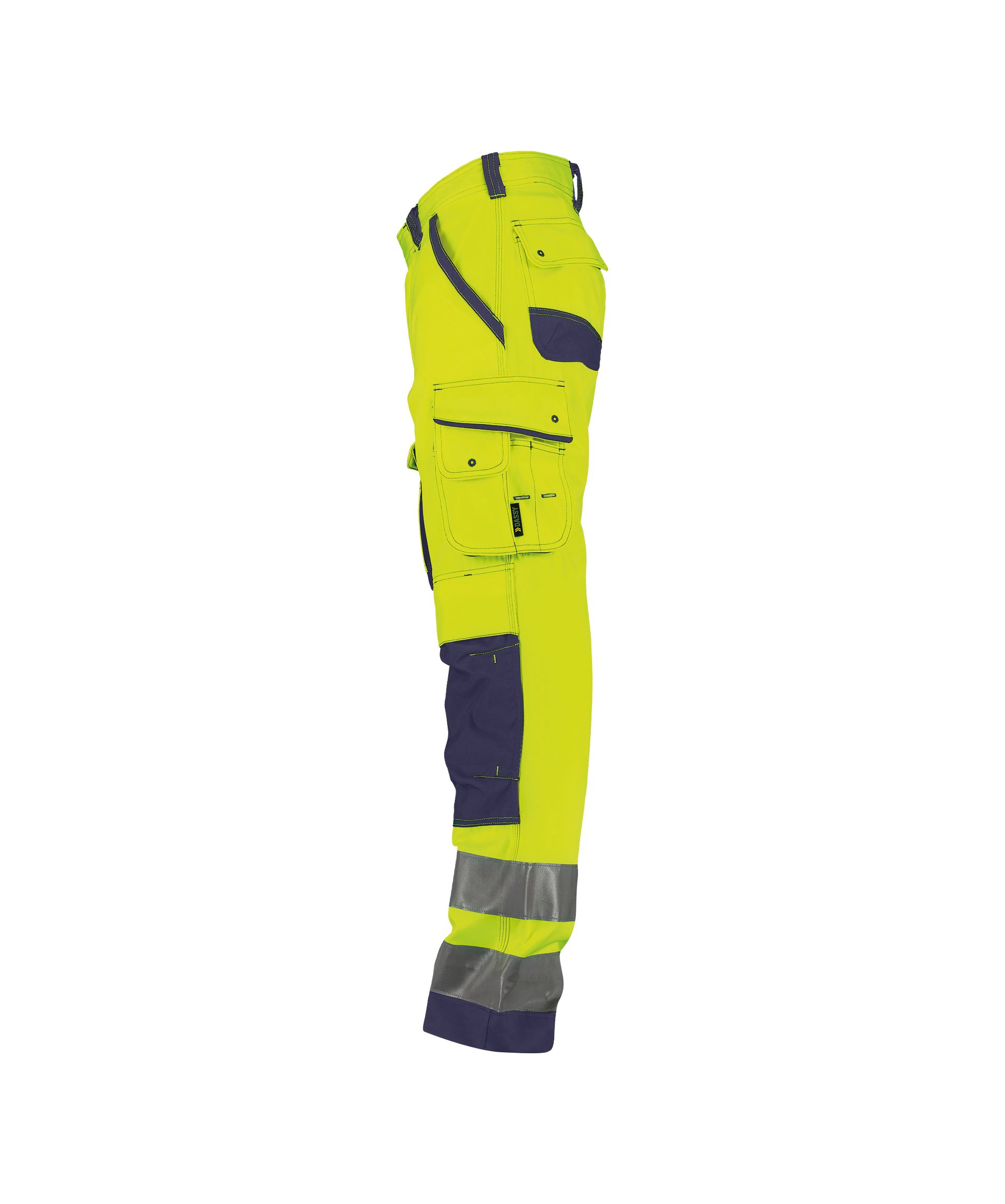 DASSY Chicago Warnschutz-Arbeitshose, Neongelb/Dunkelblau, Gr. 42