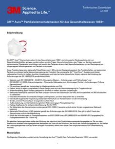 3M 1883+ 3M Aura Partikelmaske FFP3 Typ IIR Abgedecktes Ausatemventil 1883SV+