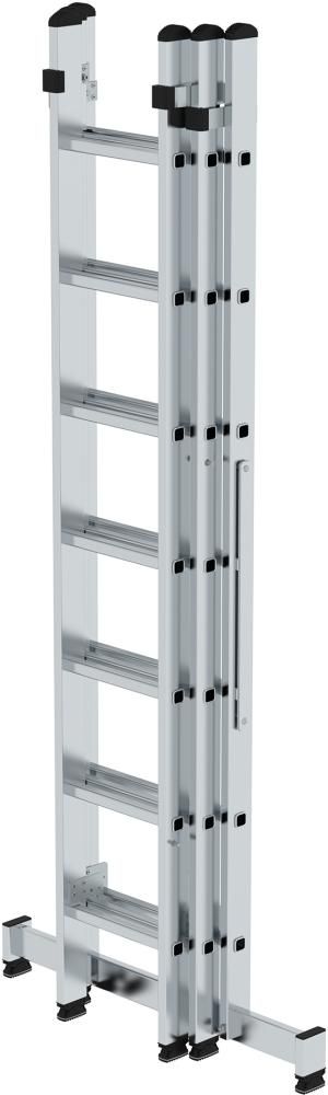 Alu-Mehrzweckleiter 3x7 Sprossen Leiterlänge 2,20m eingef.Arbeitshöhe bis 6,10 m