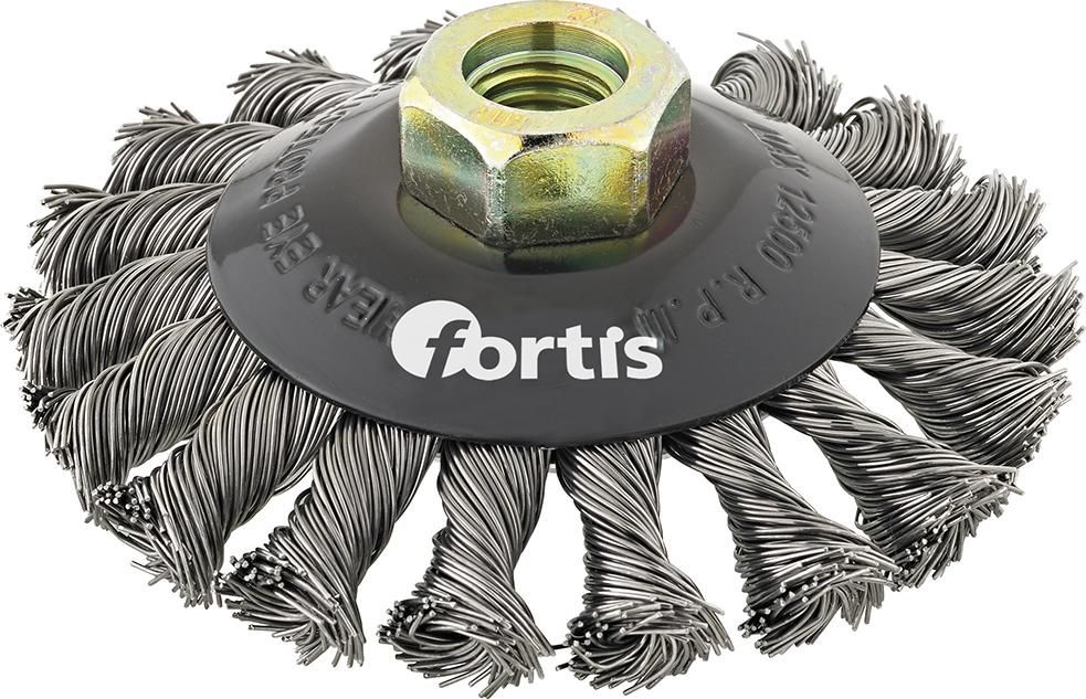 FORTIS Kegelbürste Stahldraht 115mm gezopft