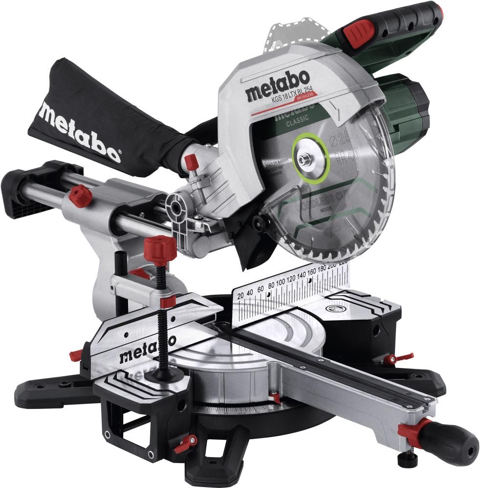 Akku-Kappsäge KGS 18 LTX BL 254 Metabo 1x18,0 V 4,0 Ah Ladegerät ASC 55 Karton