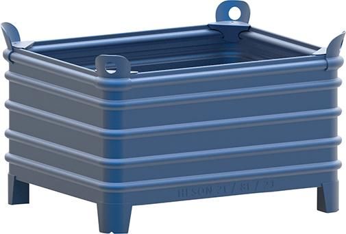 Stapelbehälter RAL5010 B1000xT800xH600 mm Nutzlast 2t Auflast 8t verstärkte Füße