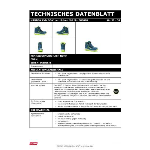 ELTEN MADDOX Kids BOA® Sicherheitsstiefel Mid, Grau, Gr. 33