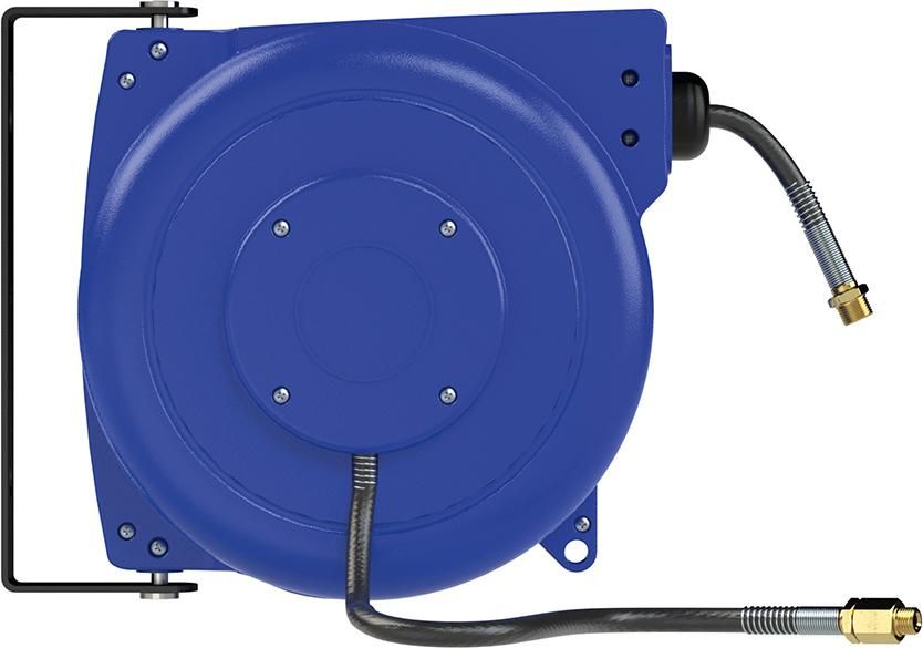 Schlauchaufroller PP, Druckluft/Wasser, inkl. 8m PVC-Schl. Ø8mm, AG R1/4"-R3/8", RIEGLER