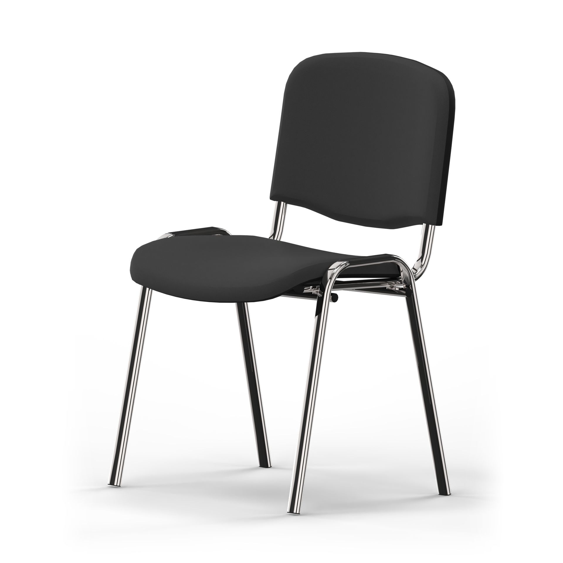 Besucherstuhl ISO 4Fuß gepolstert ch/sw